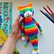 Rainbow cat knitted Soft toy, Stuffed Toys, Kemerovo,  Фото №1
