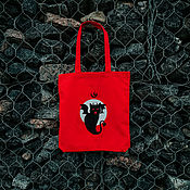 Сумки и аксессуары handmade. Livemaster - original item BatCat — red shopper Bag. Handmade.