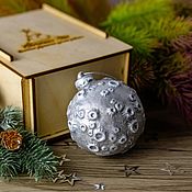 Сувениры и подарки handmade. Livemaster - original item Christmas tree toy porcelain Christmas tree toy Moon satellite. Handmade.