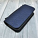 Genuine ostrich leather purse in dark blue color!. Man purse. SHOES&BAGS. Online shopping on My Livemaster.  Фото №2