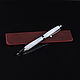 Chickline ballpoint pen (snow-white acrylic) in a leather case. Handle. Pen4pleasure Andrej Vojt. Интернет-магазин Ярмарка Мастеров.  Фото №2