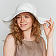 Шляпа панама льняная белая с широкими полями, Шляпы, Москва,  Фото №1