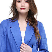 Одежда handmade. Livemaster - original item Blue jacket made of 100% linen. Handmade.