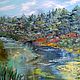 Oil painting large landscape 'On the pond 2'. Pictures. Russian Oil Paintings. Online shopping on My Livemaster.  Фото №2