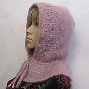 Аксессуары handmade. Livemaster - original item Two-layer kid mohair hood, dusty rose color, gift.. Handmade.