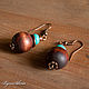 Earrings made of wood and turquoise 'Chocolate'. Earrings. BijouSiberia. My Livemaster. Фото №6
