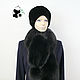 Luxurious fur scarf boa fur Finnish Fox. Black, Collars, Ekaterinburg,  Фото №1