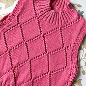Одежда детская handmade. Livemaster - original item Children`s vest made of wool Mary Ex pink. Handmade.