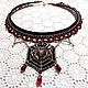 Necklace: Arachne. Choker in the Gothic style. Macrame Necklace, Subculture decorations, Astrakhan,  Фото №1