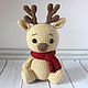 Knitted toy Fawn in a scarf, Stuffed Toys, Omsk,  Фото №1