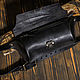 Заказать Черная поясная сумочка из натуральной кожи. Creative Leather Workshop. Ярмарка Мастеров. . Поясная сумка Фото №3