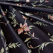 Материалы для творчества handmade. Livemaster - original item Natural black suede with floral print (set). Handmade.