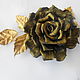 Leather ornaments.The colors of the skin.brooch gold rose. Brooches. Lara & Ko. Online shopping on My Livemaster.  Фото №2