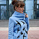 Long Swallow sweatshirt, blue sweatshirt with stand-up collar. Sweatshirts. Lara (EnigmaStyle). My Livemaster. Фото №5