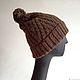 Knitted hat made of wool with Alpaca 'brown'. Caps. Orlova A. My Livemaster. Фото №5