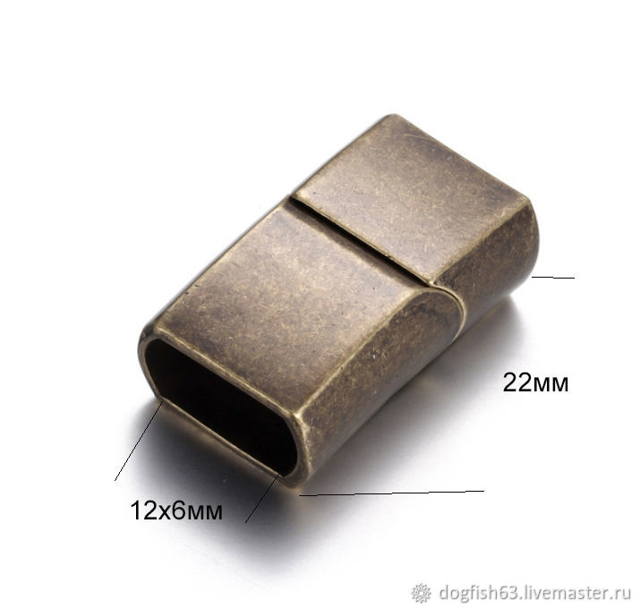 4011 Замок 12х6мм слайдер магнит, сталь 316, антик бронза