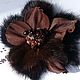 A brooch made from fur and leather. Brooches. vjazanie-meh. My Livemaster. Фото №6
