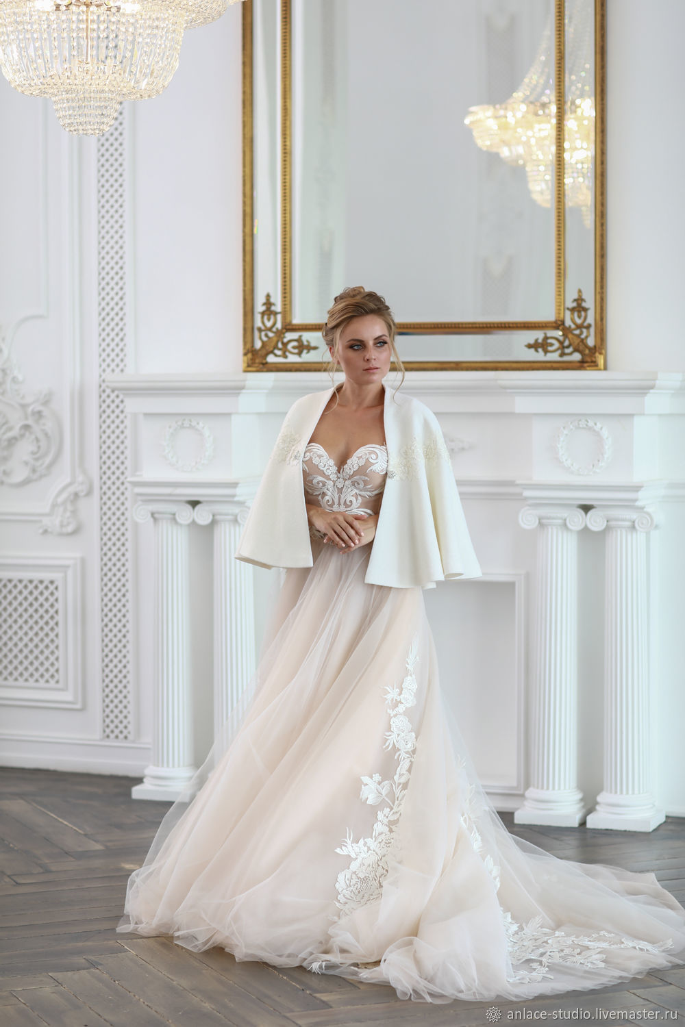 wedding dress fur jacket