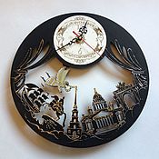 Картины и панно handmade. Livemaster - original item Wall clock Night Petersburg souvenir handmade. Handmade.