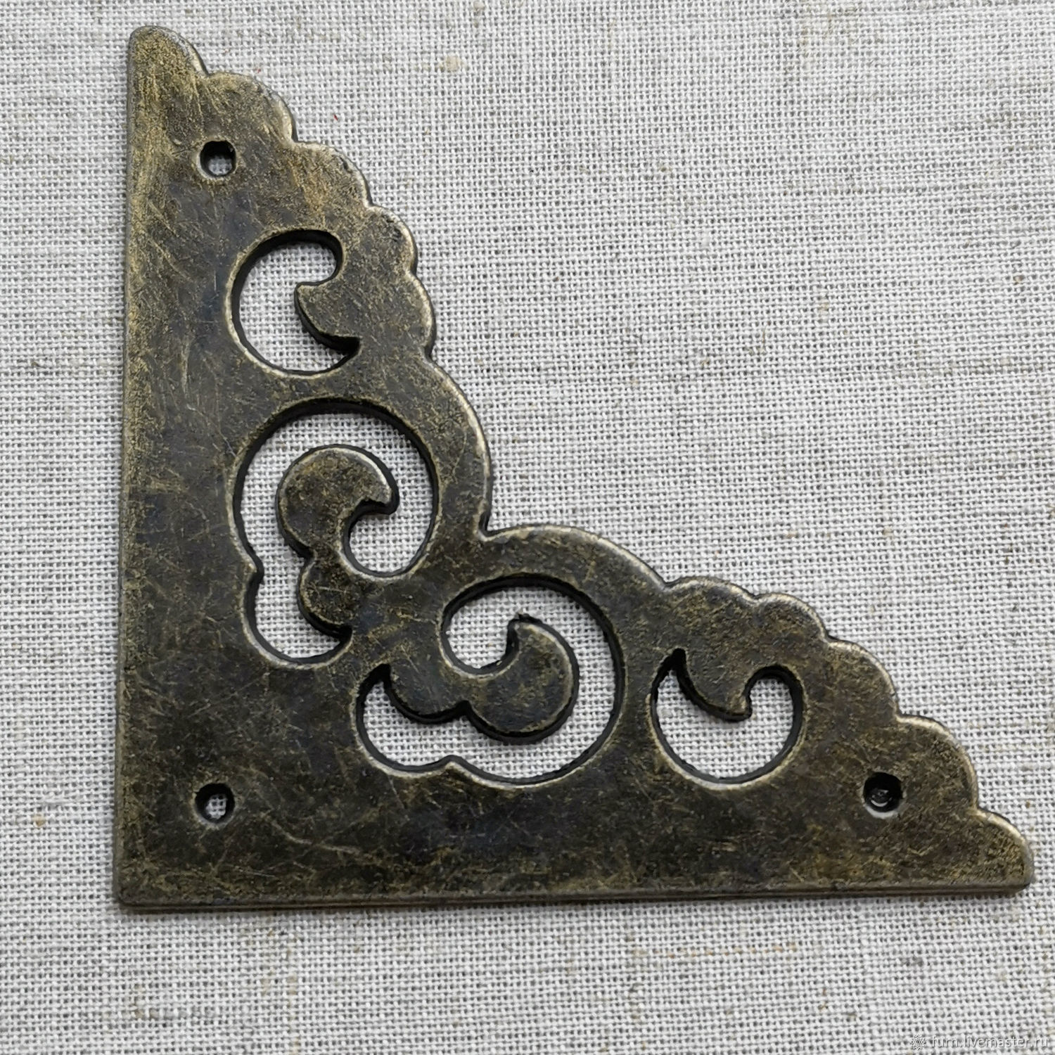 Большой тяжелый уголок КАЧЕСТВО 65х65 арт. У-880 бронза сундука в ...