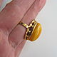 Винтаж: Кольцо перстень винтаж янтарь желток натуральный, Кольца винтажные, Симферополь,  Фото №1