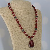 Украшения handmade. Livemaster - original item Necklace with a pendant of carnelian and garnet 