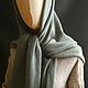Кашемировый платок цвета шалфея. Платки. Innashi Ручное и машинное вязание. Ярмарка Мастеров.  Фото №4