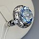 Silver ring with natural topaz 12h10 mm, Rings, Moscow,  Фото №1