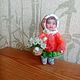  Девочка с корзиной Игрушка ватная елочная. Елочные игрушки. Домовой Уют. Ярмарка Мастеров.  Фото №4