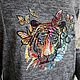 Long sweatshirt with embroidery ' rainbow tiger'. Sweatshirts. hrom2483. Online shopping on My Livemaster.  Фото №2