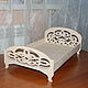 Dollhouse double bed.Blank for decoupage and painting.251
