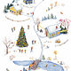 Новогодняя открытка "Зимняя деревня". Открытки. Olia Kirnos. Интернет-магазин Ярмарка Мастеров.  Фото №2