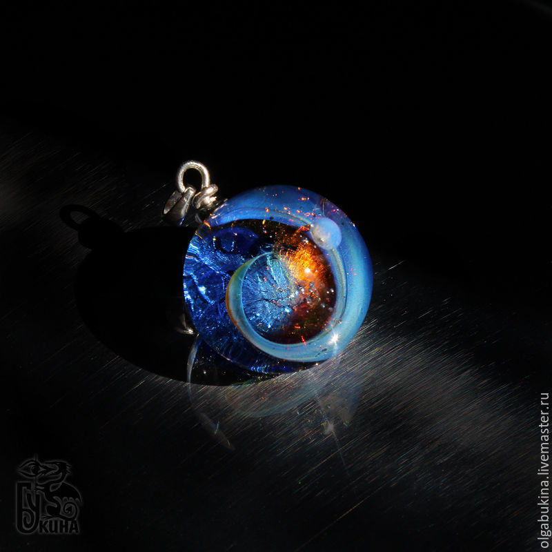 Pendant ball "A space flight ". Galaxy, planet. Cosmic Jewelry, Pendants, Moscow,  Фото №1