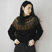 Одежда handmade. Livemaster - original item Wool jacquard jumper made of merino wool, lopapeisa,. Handmade.