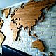  Деревянное Loft панно на стену с подсветкой. Карты мира. Кирилл (moscraft). Ярмарка Мастеров.  Фото №5