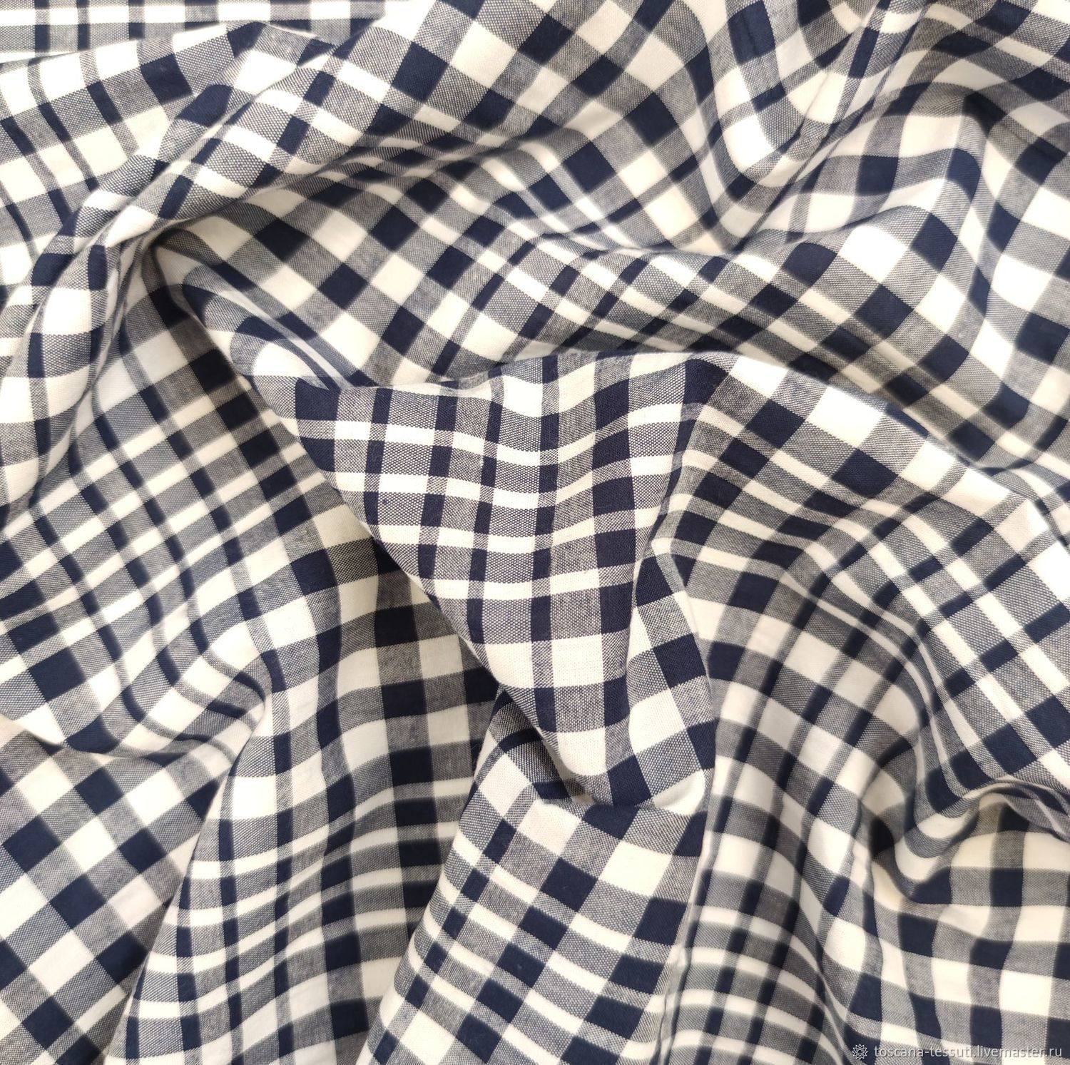 Ткань рубашечная клетка 100% хлопок , 50 см * 153 см, Италия купить в ...