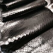 Материалы для творчества handmade. Livemaster - original item Anaconda skin (belly cut), gloss coating, black color.. Handmade.