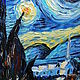 Oil painting with motives of Vincent van Gogh Starry night. Pictures. Dubinina Ksenya. My Livemaster. Фото №4
