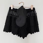 Одежда ручной работы. Ярмарка Мастеров - ручная работа Комплект Fall in Love из шорт и шелковой маски для сна черный. Handmade.