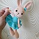 Вязаная игрушка зайка балерина в голубом платье. Амигуруми куклы и игрушки. Мария Попова. Ярмарка Мастеров.  Фото №5