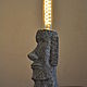 Моаи светильник-статуэтка из бетона. Настольные лампы. A Z O V   G A R D E N. Интернет-магазин Ярмарка Мастеров.  Фото №2