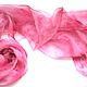 Морозная ягода Палантин розовый Брусника Купить батик Купить подарок Новогодний подарок Подарок на новый год Батик в подарок Красивый шарфик Подарок женщине Подарок девушке Акция Аукцион Красивый шарф