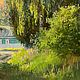 Картина деревенский пейзаж, холст, масло, 50х60 см. Летний вечер. Картины. 'Живая палитра' Ольги Тикуновой. Ярмарка Мастеров.  Фото №4