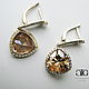 Luxurious gold earrings with clear citrines!