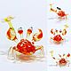 Collectible micro figurine made of colored glass Crab Old Drink. Miniature figurines. In Glass. Online shopping on My Livemaster.  Фото №2