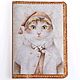 Passport cover with a cat. ODPKRR25, Passport cover, St. Petersburg,  Фото №1