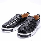 Обувь ручной работы handmade. Livemaster - original item Espadrilles from tail of crocodile leather, in black color.. Handmade.