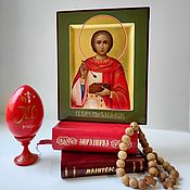 Картины и панно handmade. Livemaster - original item Saint healer Panteleimon Icon on gold with an ark.. Handmade.