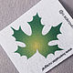 Felt pattern for brooch Maple leaf Green Gold, Embroidery kits, Solikamsk,  Фото №1