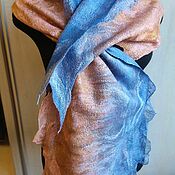 Аксессуары handmade. Livemaster - original item Felted silk stole double-sided Frost and sun. Handmade.